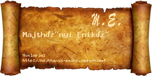 Majthényi Enikő névjegykártya